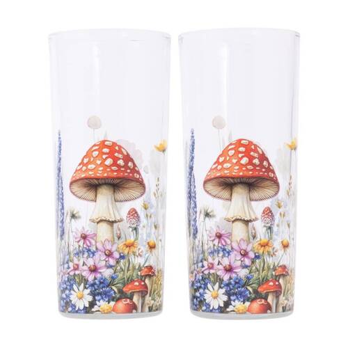 2pc Cottage Grove Hi-Ball Glass Full Colour Decal Multi 15cm