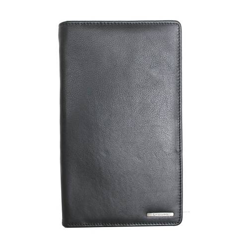 Champs Leather Travel Wallet Slim Organiser Document Holder Black