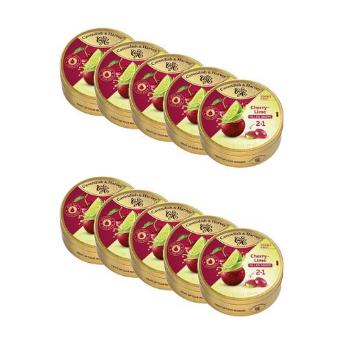 10PK Cavendish & Harvey Cherry Candy With Lime Filling Flavoured 175g
