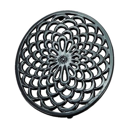 G&S Cast Iron Enamelled Oval Trivet Durable Heat Protector Black 25x20cm