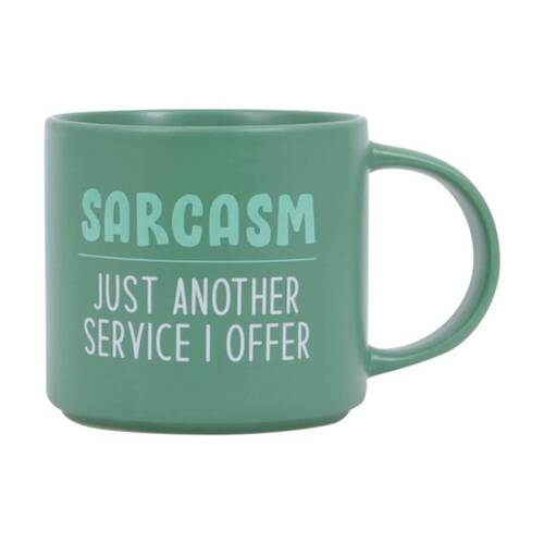 Cheeky Mugs Sarcasm Ceramic Mug Microwave Dishwasher Safe Green 390ml