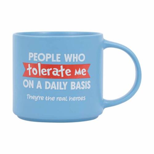 Cheeky Mugs Tolerate Ceramic Mug Microwave Dishwasher Safe Blue 390ml