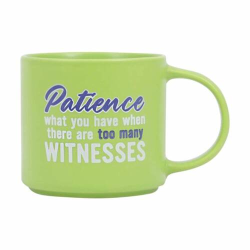 Cheeky Mugs Patience Ceramic Mug Dishwasher Safe Green 390ml