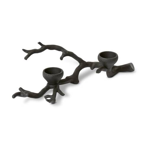 E Style Branch Tealight Candle Holder Black Aluminium Decor 38x17x11cm
