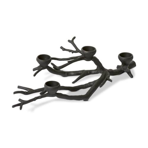 E Style Branch Tealight Candle Holder Black Aluminium Decor 58x29x15cm
