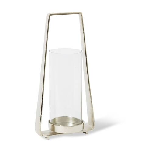 E Style Fatou Candle Holder Nickel Aluminium Lighting Decor 24x14x48cm