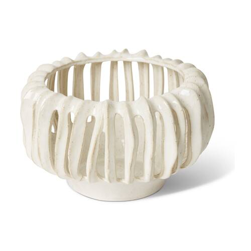 E Style Onyeka Candle Holder White Ceramic Modern Decor 25x24x15cm