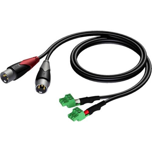 Procab 2X XLR To 3-Pin 0.5m Terminal Block 3.81mm Lead Audio Cable