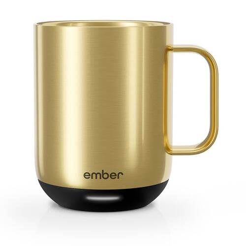 Ember Electric Insulated Smart Mug Cup W/ Charging Coaster 295mL Gold