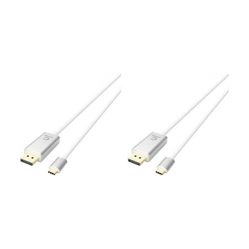 2PK Comsol USB-C to DisplayPort Monitor Computer Cable 8K/60Hz 1.5M Silver