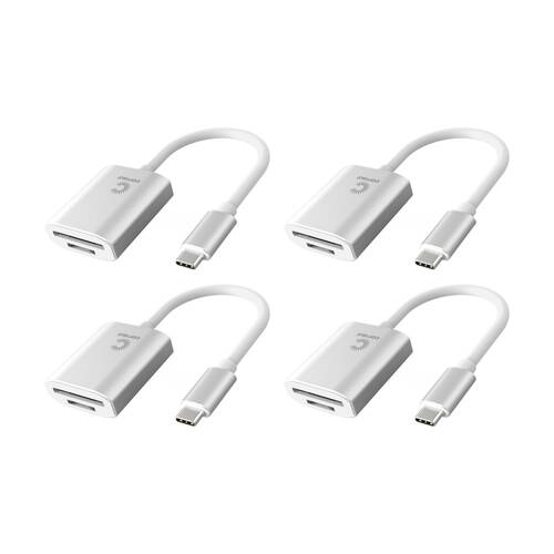 4PK Comsol USB-C to SD Card Reader Monitor Computer Adaptor Silver