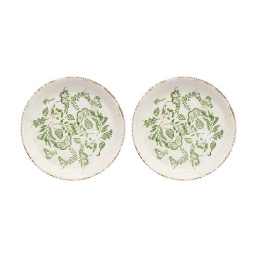 2PK LVD Enchanted Ceramic Kitchen Dinner Plate Home Decor 23.5x23.5x2.5cm