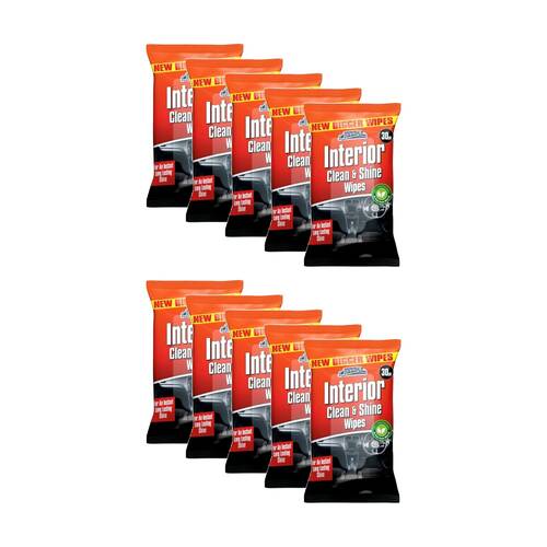 10 x 30pc Car Pride Automotive Vehicle Interior Dashboard Wipes Cleaning