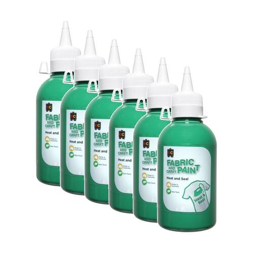 6PK Educational Colours Fabric & Craft Kids Art Paint Forest Green 250ml 3y+