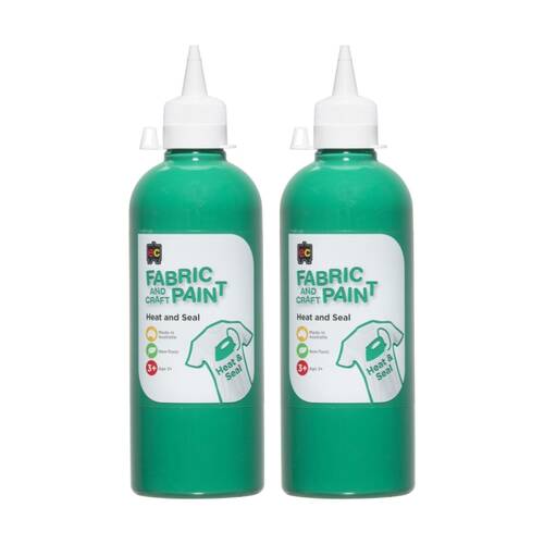 2PK Educational Colours Fabric & Craft Kids Art Paint Forest Green 500ml 3y+