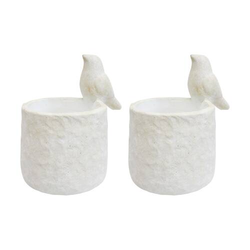 2PK LVD Large Bird Of Paradiso Cement Planter Home/Garden Decor 21x20.5x15cm