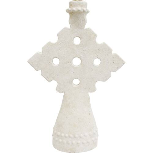 LVD Large Concrete Mediterranean Geometric Candle Holder 21.5x7.5x32cm