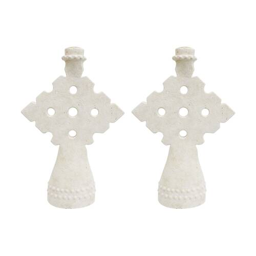 2PK LVD Large Concrete Mediterranean Geometric Candle Holder 21.5x7.5x32cm
