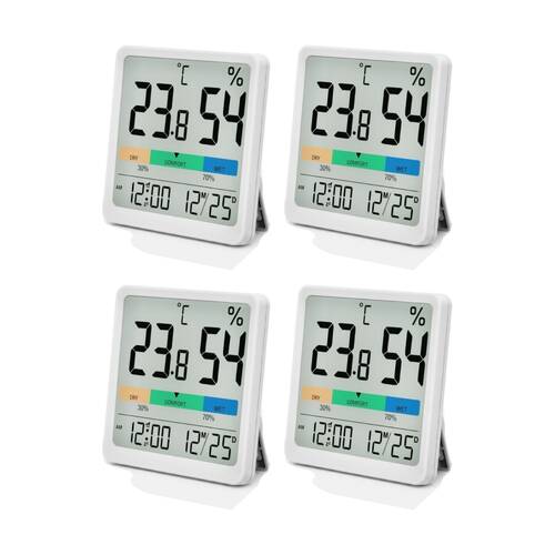 4PK Sansai Digital Thermometer Fast Refresh Humidity Comfort Indicator Large