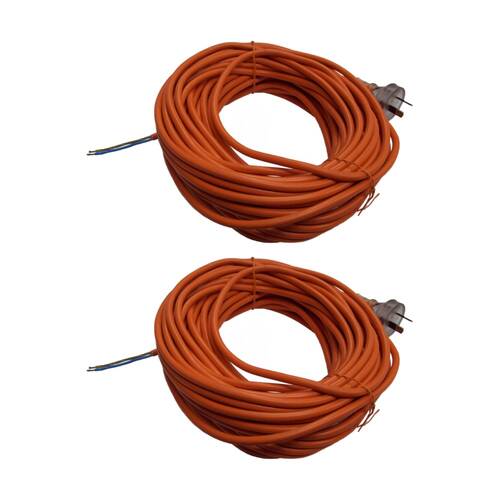 2PK Cleanstar 18m Extention Cord Repair Lead 2 Core With 10 Amp Plug Orange