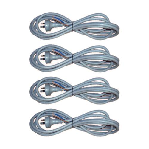 4PK Cleanstar 3m Heavy Duty Extention Cord Power Tool Repair Lead 10 AMP Grey