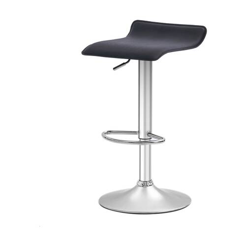2pc Urban Style Craig Bar Stool Set Gas Lift Chair Furniture Chrome Black