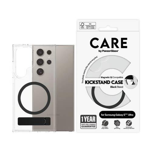 Panzer Kickstand Mag Case-Samsung GS25 Ultra Drop Protection - Clear/Black