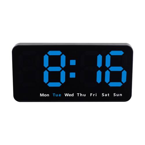 Liquid Ears Large Display Alarm Clock Dual Alarms Dimmable USB Powered Black