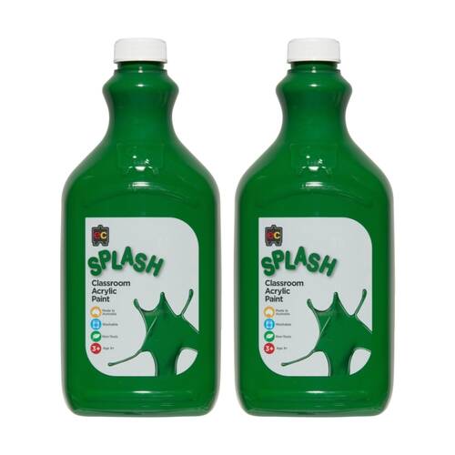 2PK Educational Colours Splash Classroom Acrylic Paint Martian Green 2L 3y+