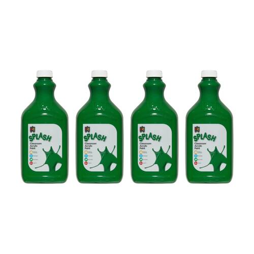 4PK Educational Colours Splash Classroom Acrylic Paint Martian Green 2L 3y+