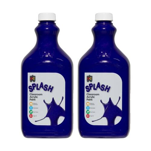 2PK Educational Colours Splash Classroom Acrylic Paint Purple Blast 2L 3y+