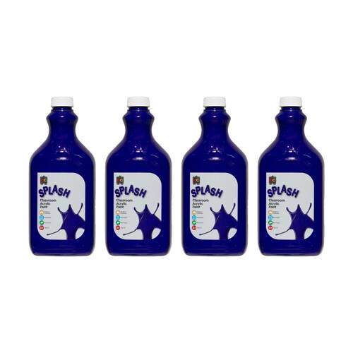 4PK Educational Colours Splash Classroom Acrylic Paint Purple Blast 2L 3y+