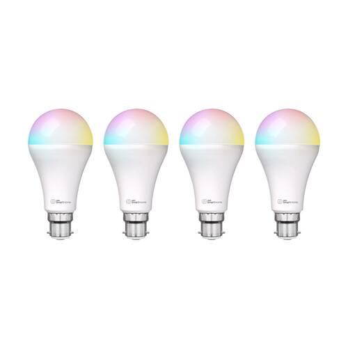 4pc Laser Connect 10W Smart RGB Light Bulb B22 Colour Changing LED Set