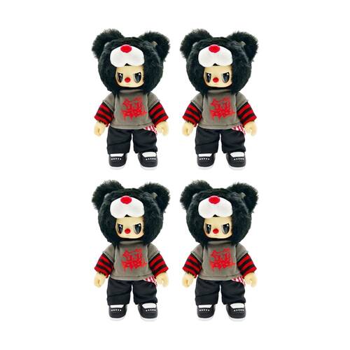4PK Centel Pop Cuppo Rebel Bear Movable Street Series Blind Box Assorted 7"