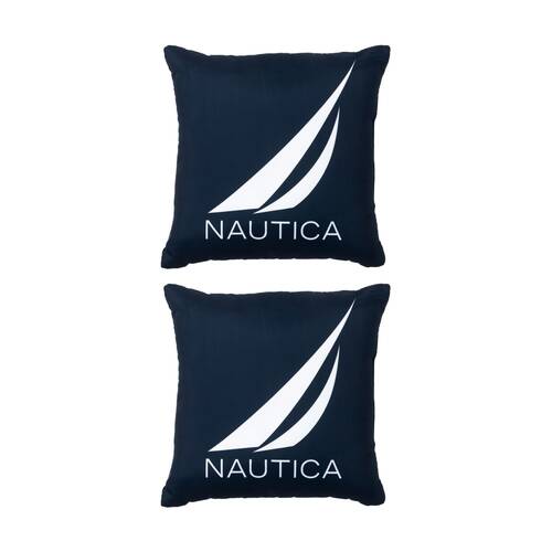 2PK Nautica Logo Seas Decorative Cushion Home Decor 45x45cm Blue/White