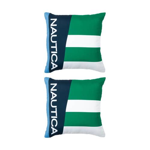 2PK Nautica Massimo Decorative Cushion Home Decor 45x45cm Navy/Pepper Green