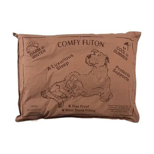 Aussie Pet Comfort Brown Wool Blend Filled Dog Bed Futon Large