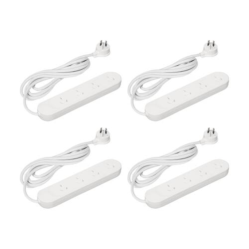 4PK Hpm 10A 2400W 4 Way Power Board 1.8M Lead Strip Extension Cord HPM Australia