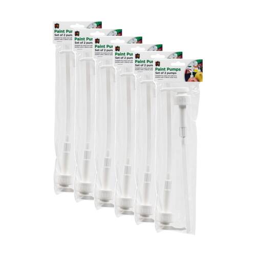 6x 2pc Educational Colours Paint Pump Suitable For 2L & 5L Bottles Set