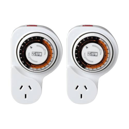 2PK Hpm 24 Hour Analogue Timer Electrical HPM Plug-in Security