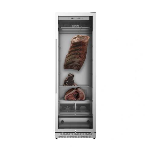 Caso?380L Dry Age Meat Cabinet Stainless Steel UV Light Carbon Filter Silver