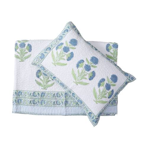 3pc LVD Wild Flower Botanic Bedspread Quilt Set W/ Pillow Shams King/Super King