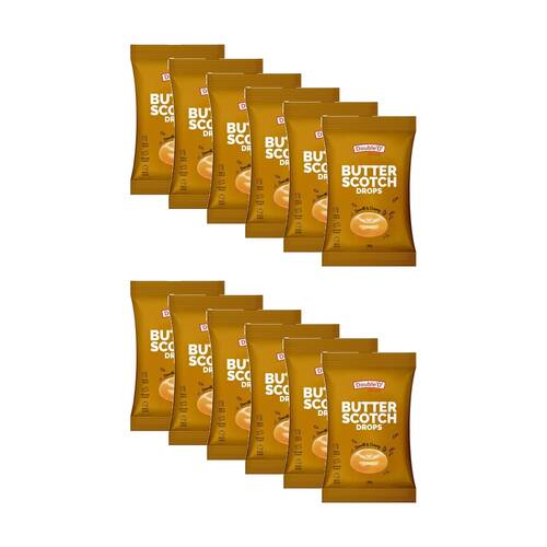 12PK DoubleD Individually Wrapped Butterscotch Drops Candy/Confectionery 200g