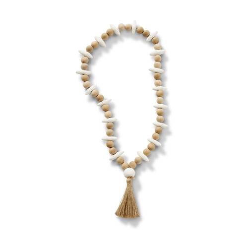 E Style Sorrento Decor Wooden Bead Garland Neutral Organic 9x5x60cm