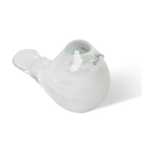 E Style Flynn Glass Bird White Modern Decorative Ornament 12x6x8cm
