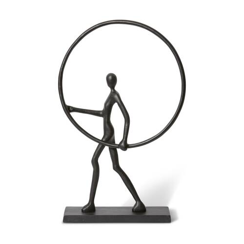 E Style Musa Sculpture Aluminium Modern Interior Decor Black 44x16x70cm