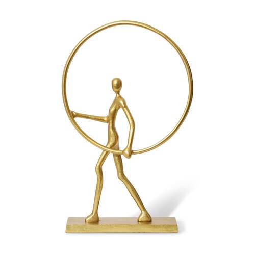 E Style Musa Sculpture Aluminium Modern Interior Decor Gold 44x16x70cm