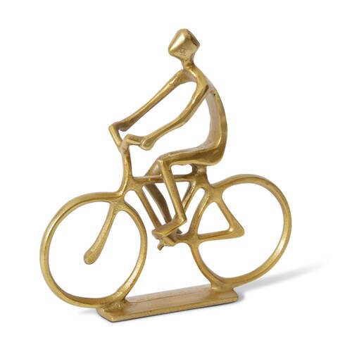 E Style Cycling Sculpture Aluminium Modern Interior Decor Gold 25x6x25cm