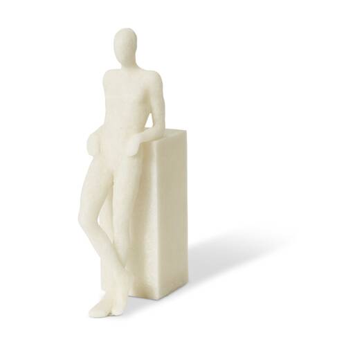 E Style Resin Gundo Standing Sculpture Minimalist Decor?White 15x7x28cm