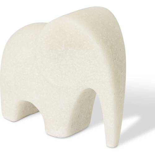 E Style Resin Luvo Elephant Sculpture Modern Minimalist Decor White 14x7x13cm